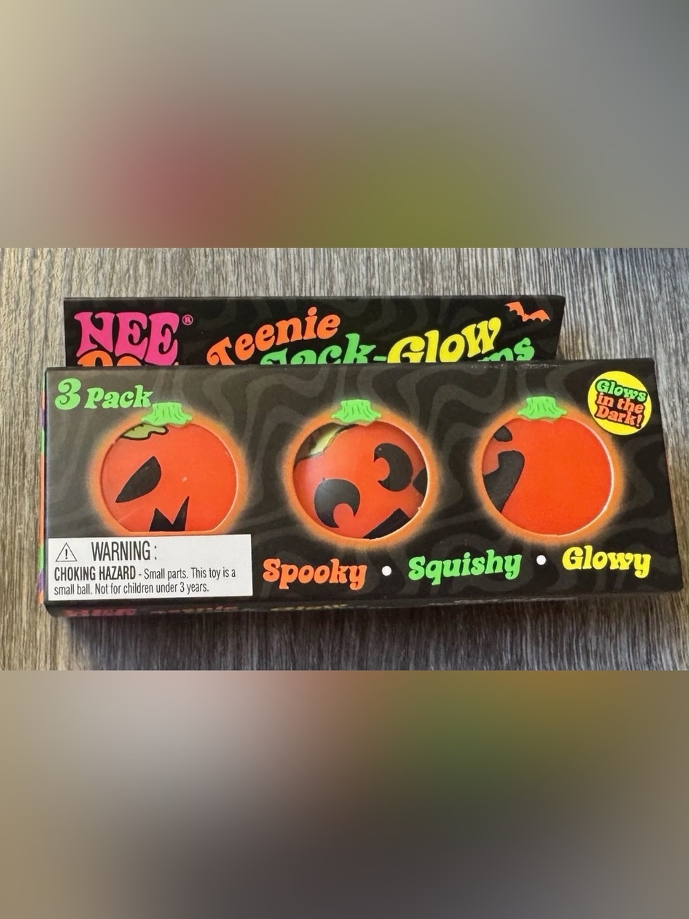 NEEDOH Teenie Jack-O-Glow Spooky Squishy Pumpkin 3-Pack - Orange